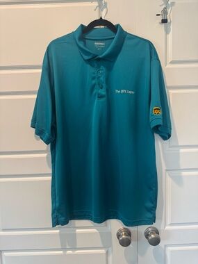 The UPS Store Teal Polo Moisture Wicking Unisex Size 2X Employee Work Uniform